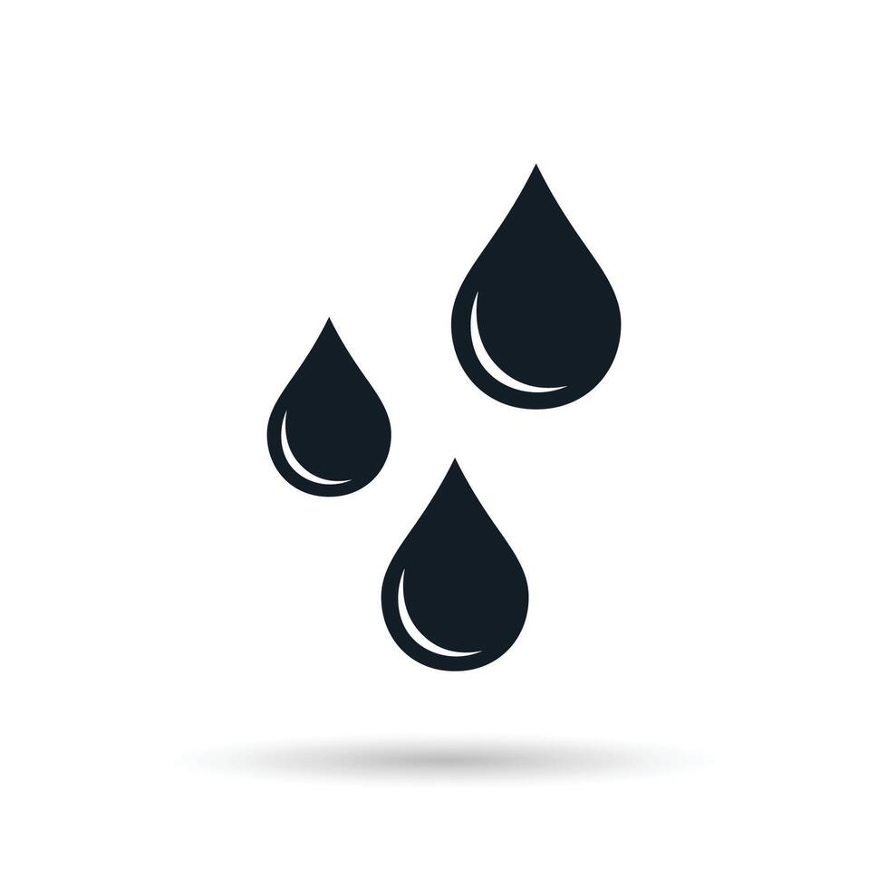 Drops icon vector flat style. Water drop icon vector sign