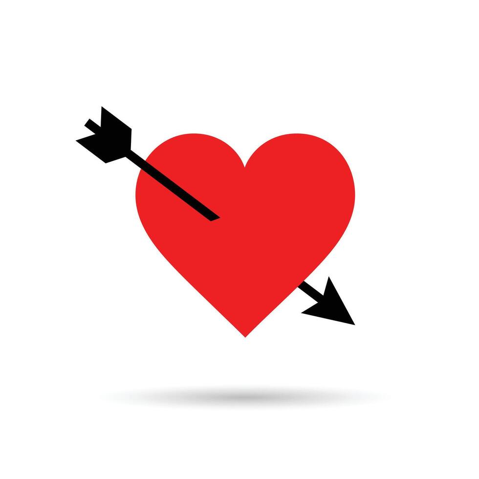 corazón con flecha logo icono. amor símbolo. corazón amor icono símbolo vector