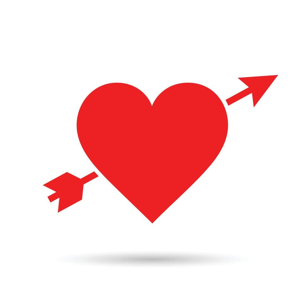 Lovestruck or arrow through heart vector icon for apps and websites