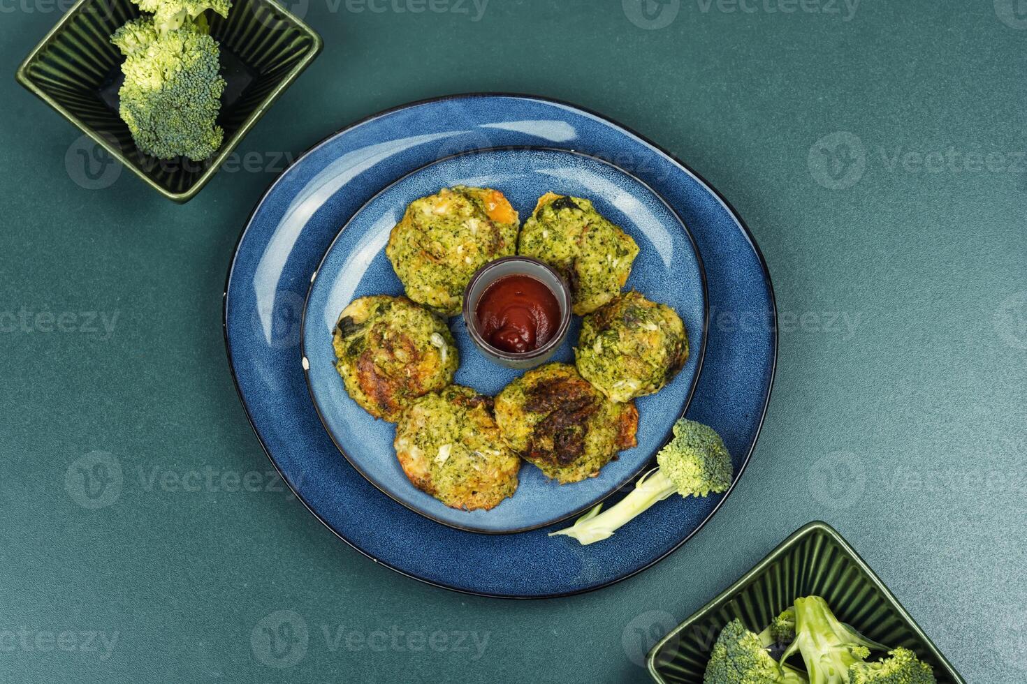 Homemade broccoli cutlets. photo