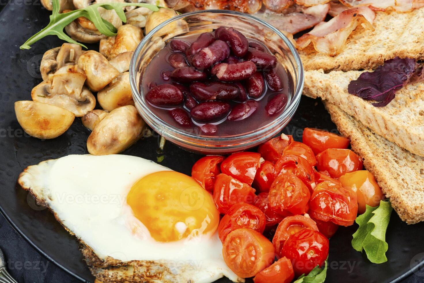 Full English breakfast on a plate. photo