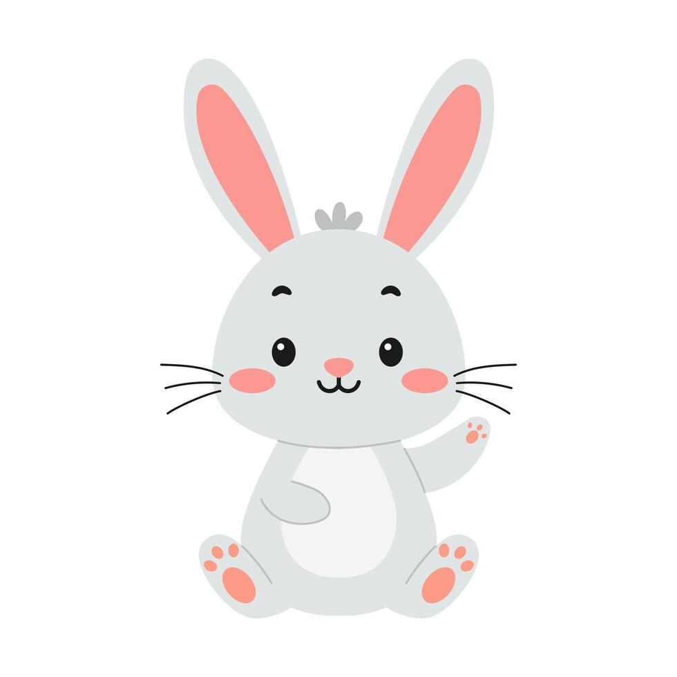 Cute easter bunny. Vector illustration.