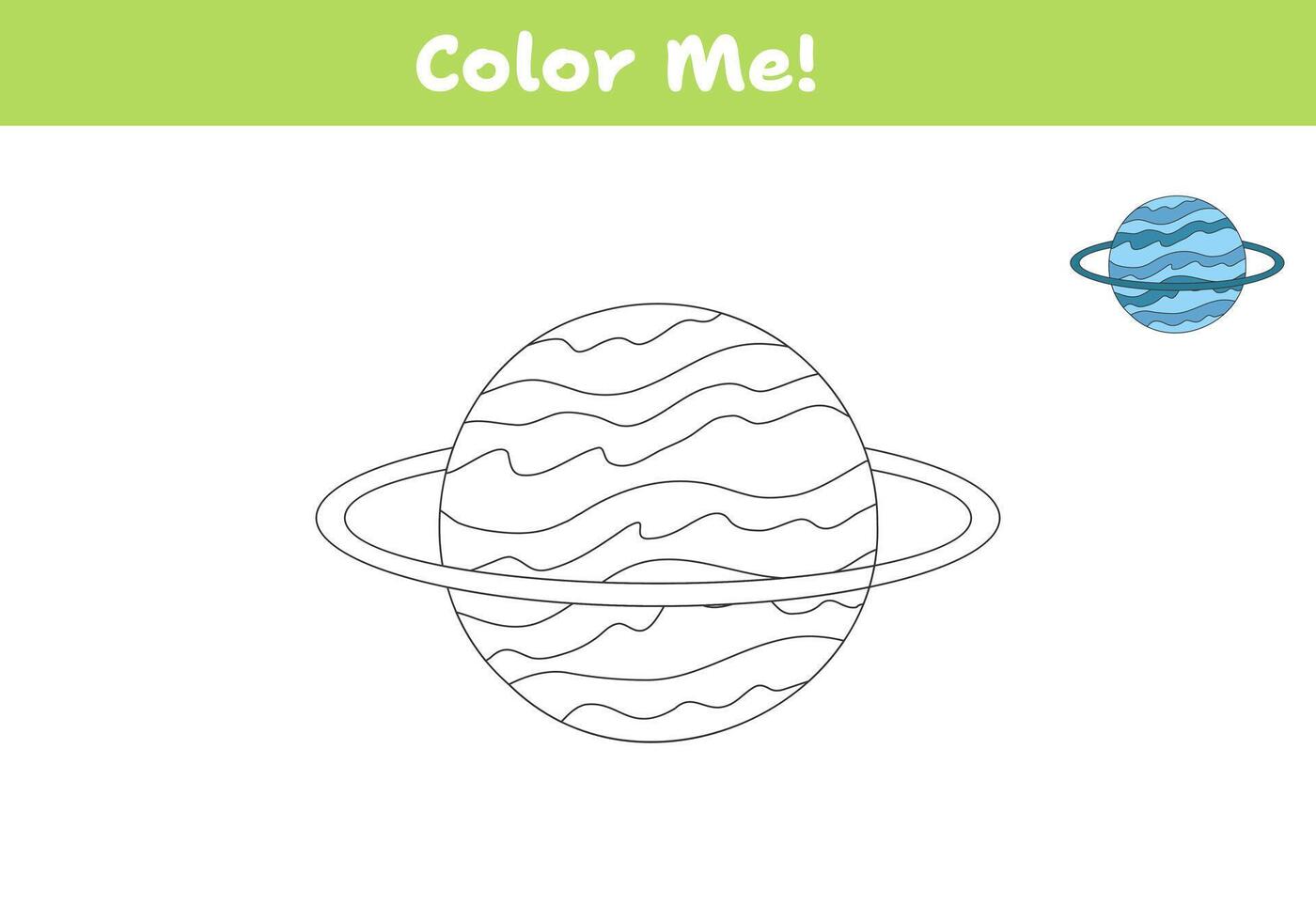 color Urano. colorante libro página para niños. vector ilustración.