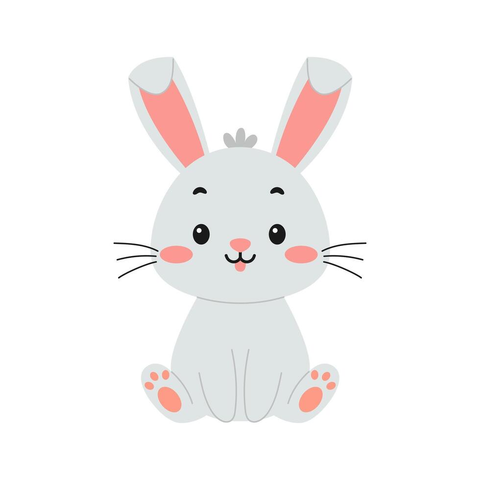 Cute easter bunny. Vector illustration.