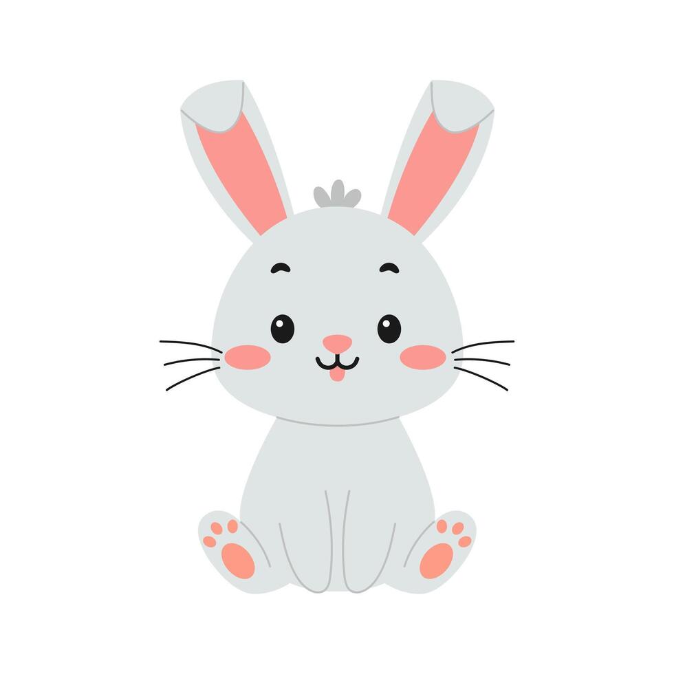 Cute easter bunny. Vector illustration.