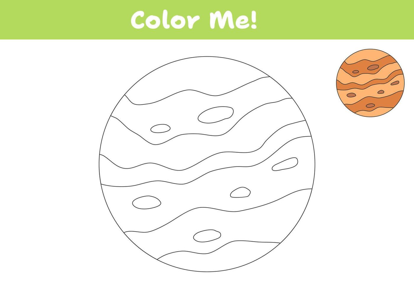 Color Venus. Coloring book page for children. Vector illustration.