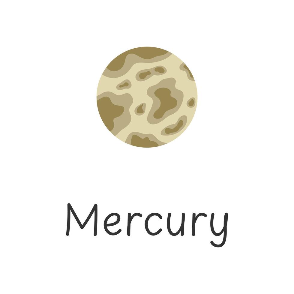 Mercury planet icon. Vector illustration.