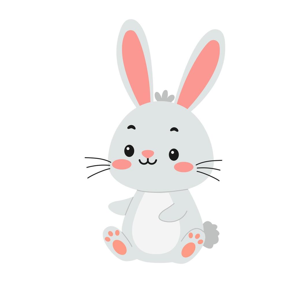 Cute easter bunny. Vector illustration.