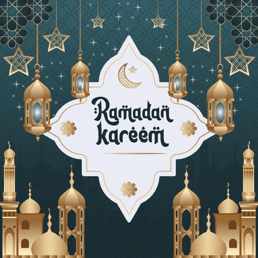 Ramadán kareem eid Mubarak islámico saludo, Ramadán kareem tarjeta plantilla, islámico celebracion eid ul fitar tarjeta vector