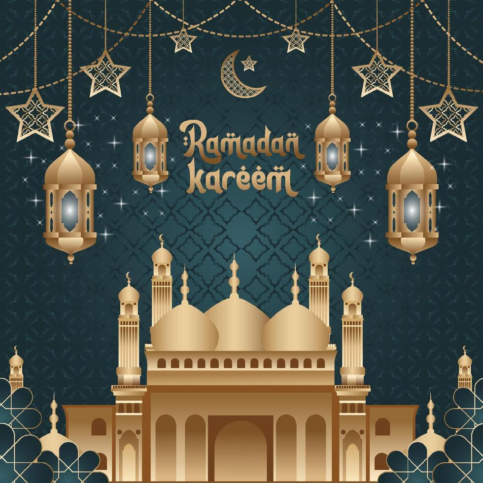 Ramadán kareem eid Mubarak islámico saludo, Ramadán kareem tarjeta plantilla, islámico celebracion eid ul fitar tarjeta vector