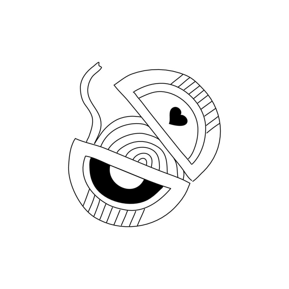 Box with retro round roll of chewing gum. Vector isolated doodle sweet, 90s style.