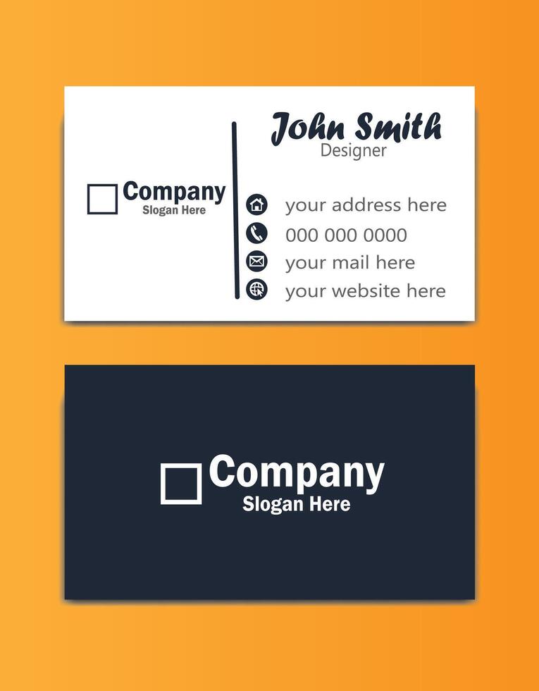 Simple clean elegant abstract minimal company creative modern corporate professional name visiting business card design template Free Vector