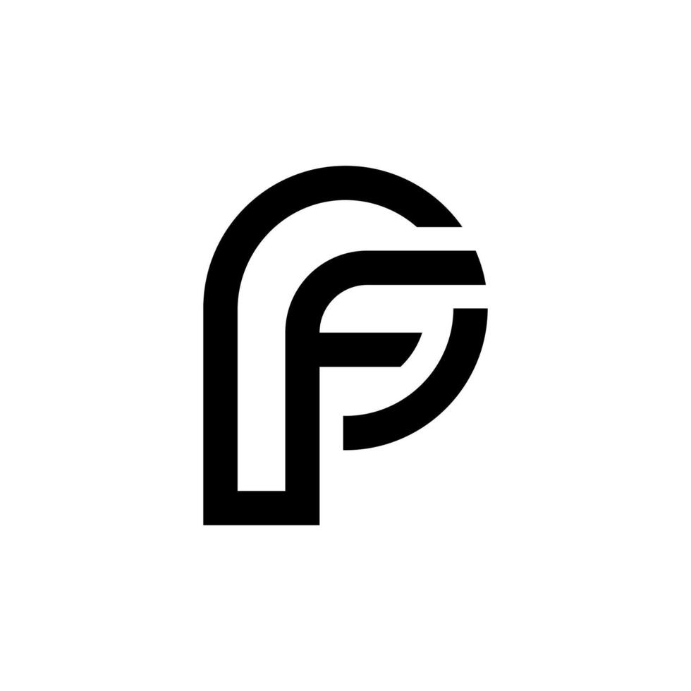 Letter Pf with line art creative initial typography modern unique monogram fashion logo vector
