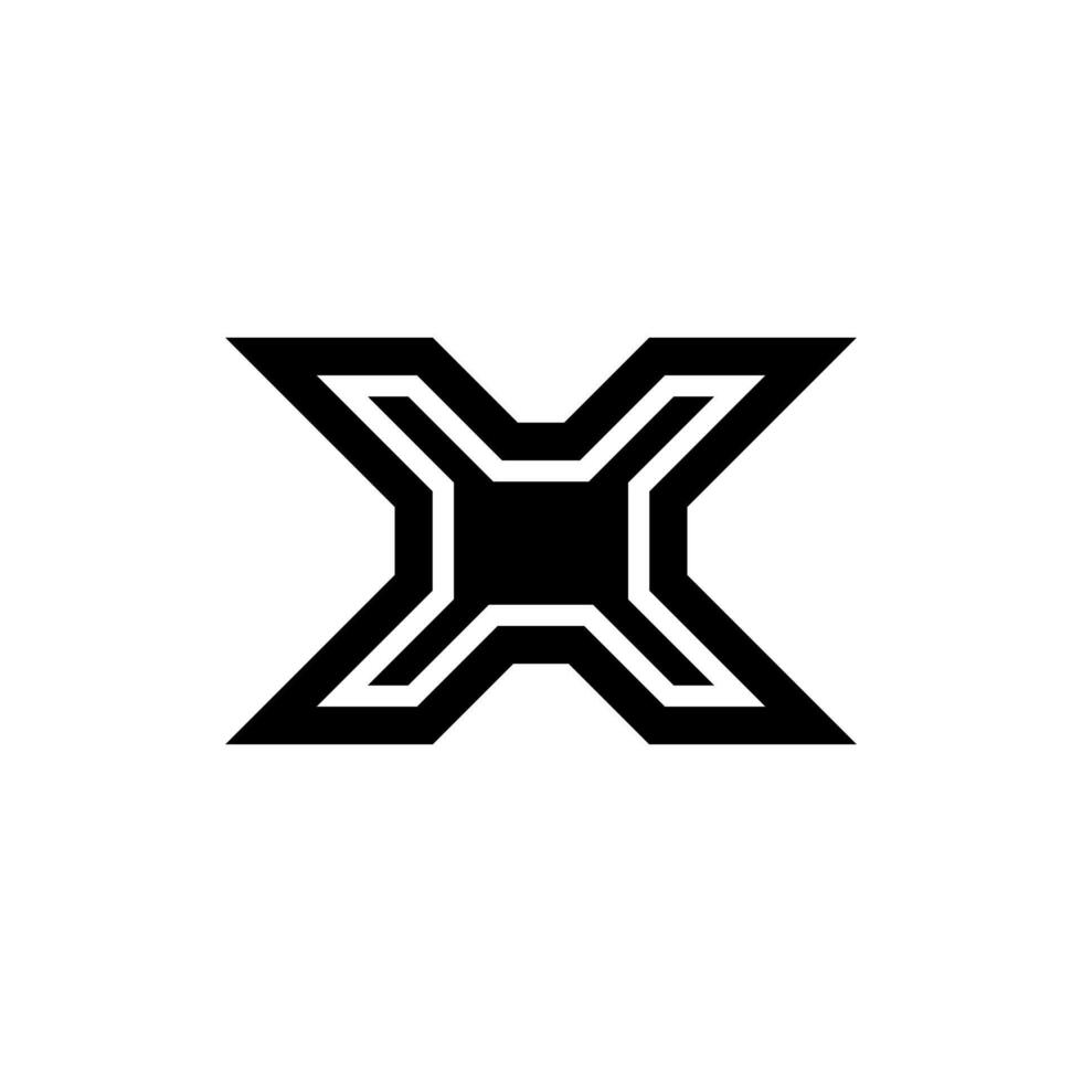 Letter X with simple shape creative monogram negative space flat logo vector