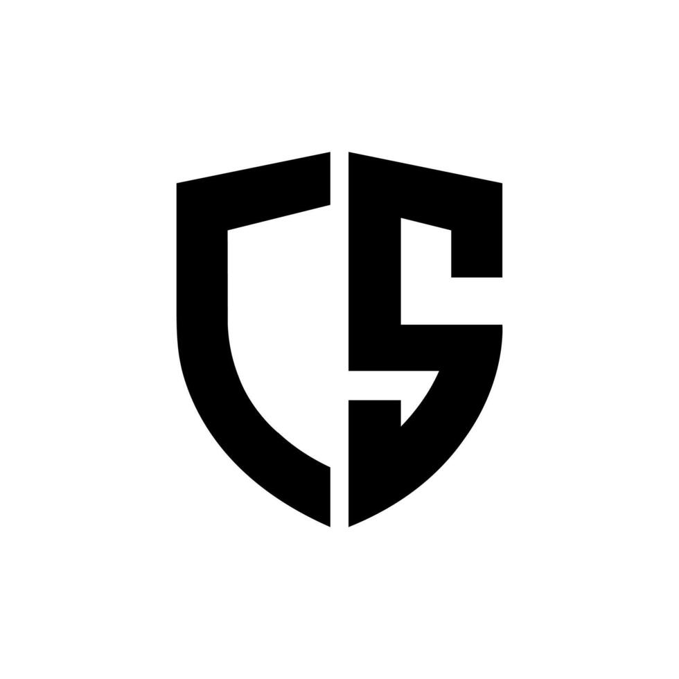Letter Cs with security shield shape protection icon modern typography monogram logo vector