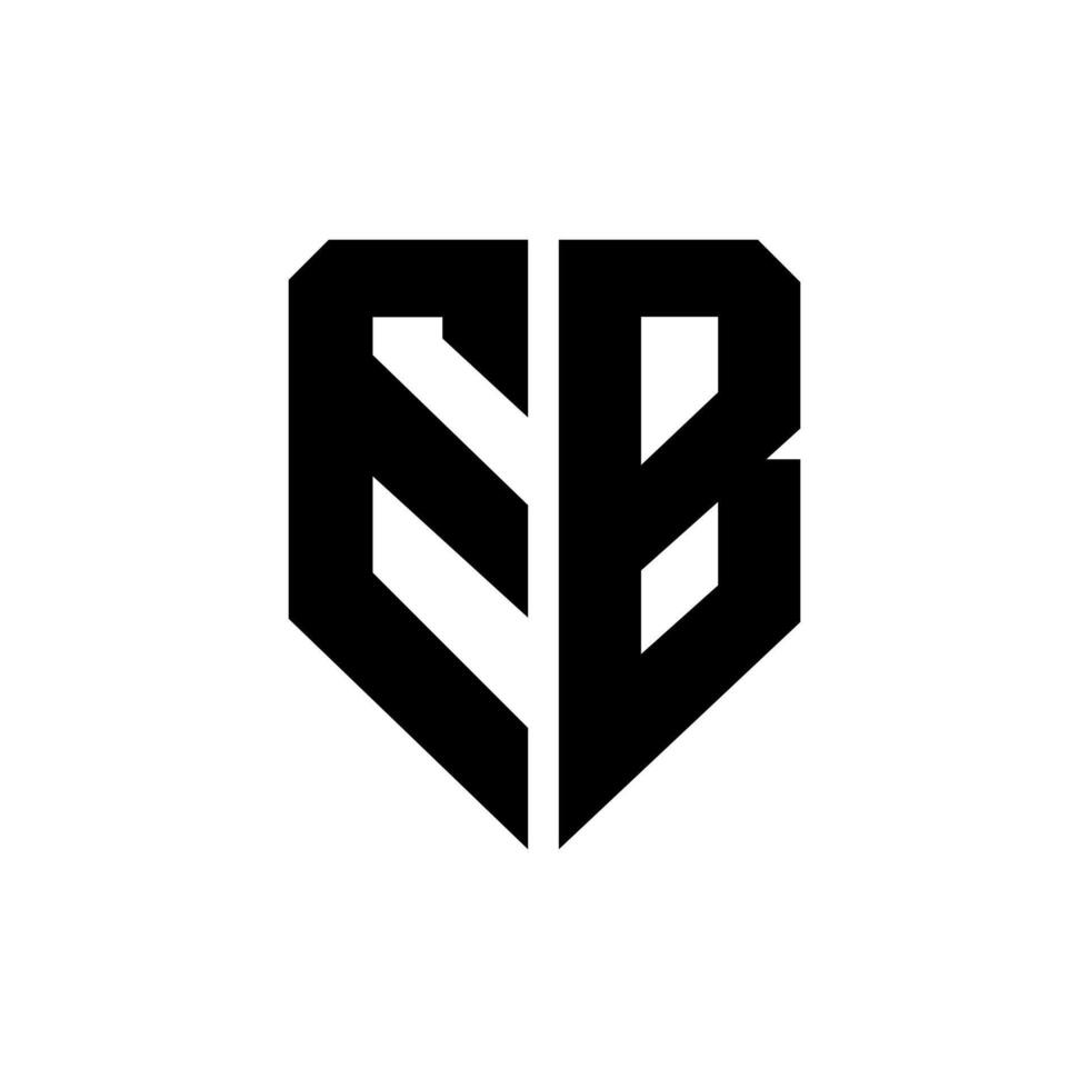 letra eb con proteger forma seguridad negocio moderno monograma logo vector