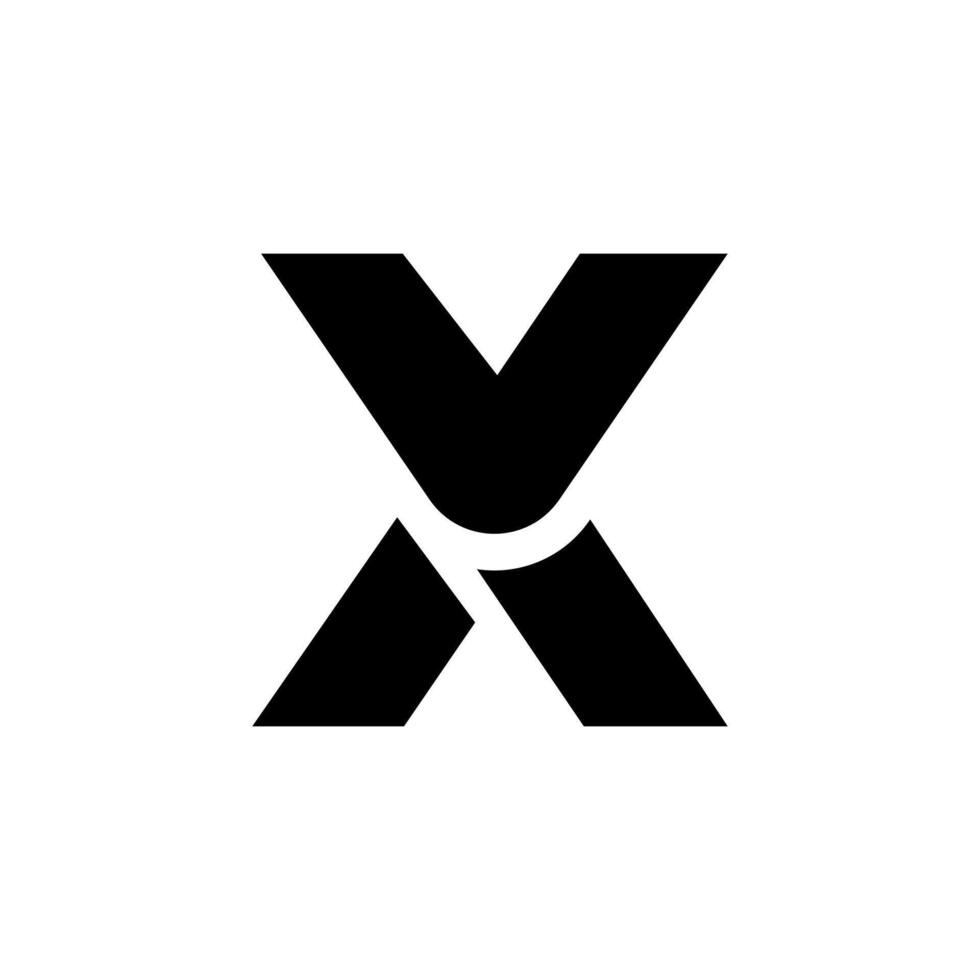Letter Vx or Xv creative initial with unique modern shape flat abstract monogram logo vector