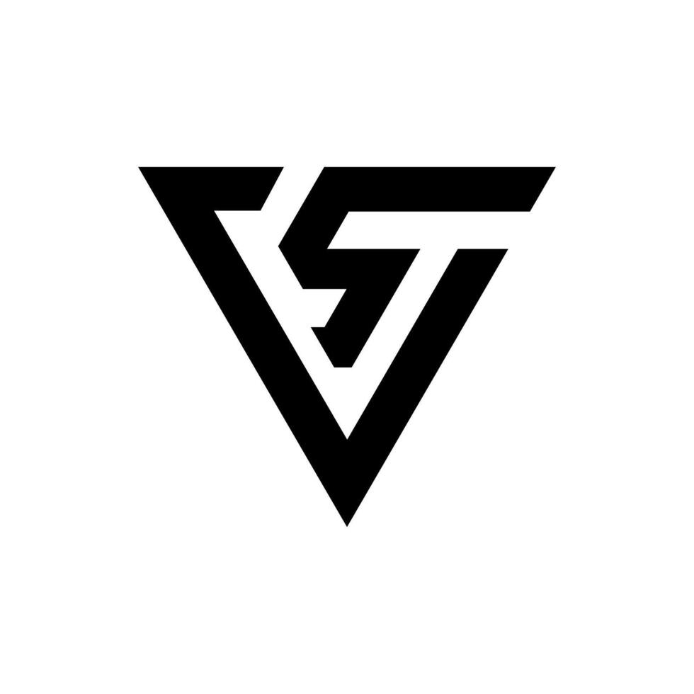 letra C s v triángulo formas alfabeto moderno monograma resumen logo idea vector