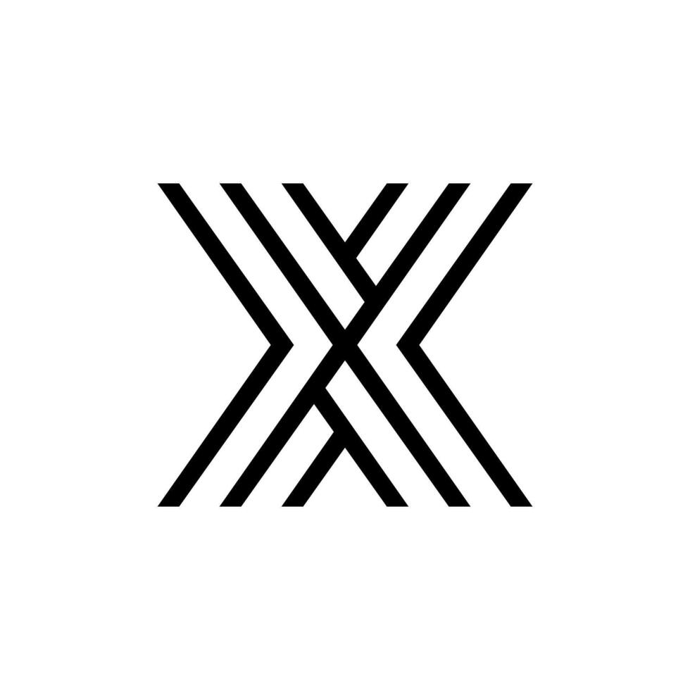 X modern letter line art unique creative fashion monogram clothing logo design vector