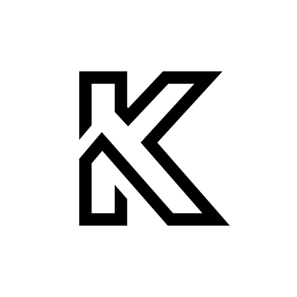 Letter K simple line art creative monogram elegant logo idea vector