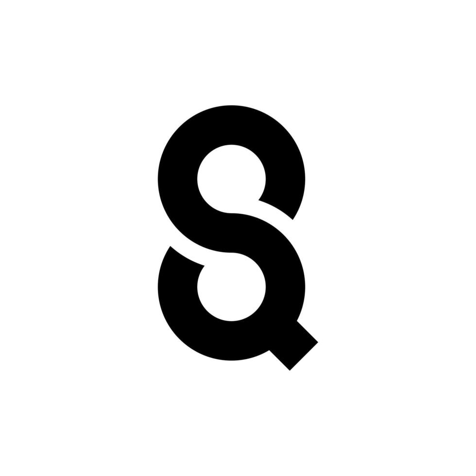 letra sq inicial sencillo línea forma moderno único tipografía resumen monograma logo vector
