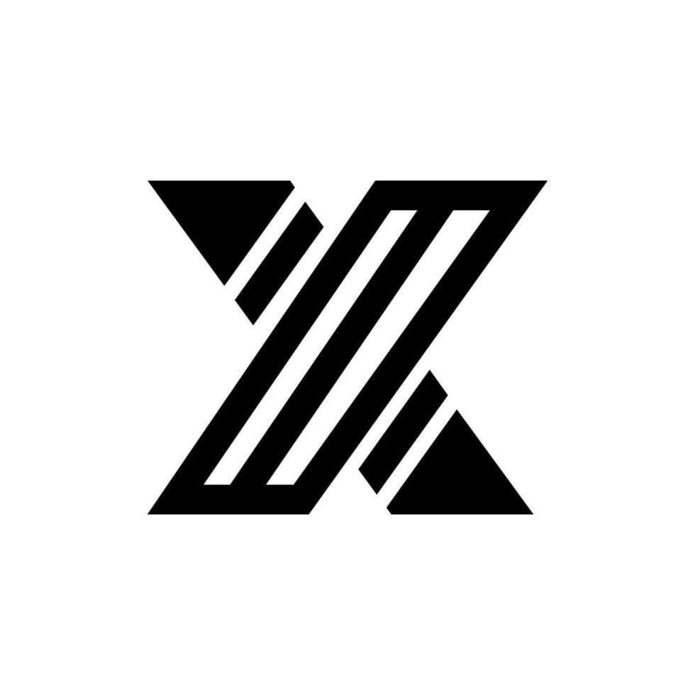 Letter Yx initial with minimal modern unique shape monogram logo design vector