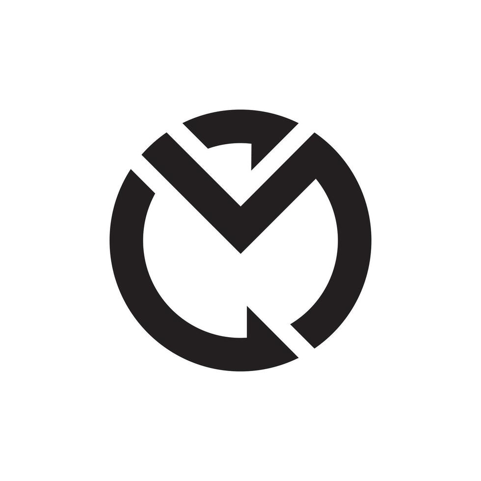 Letter Cm or Mc modern rounded unique shape monogram logo vector