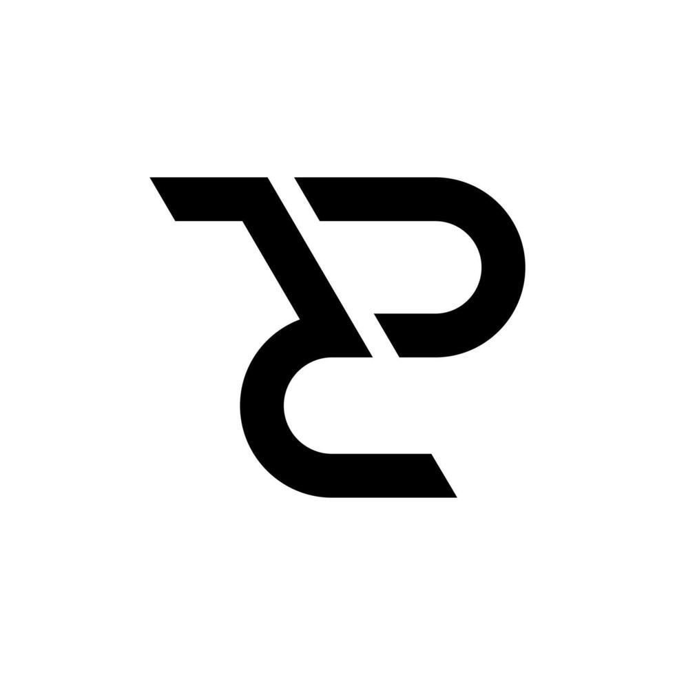 Letter Zp creative unique shapes design with modern abstract monogram logo vector