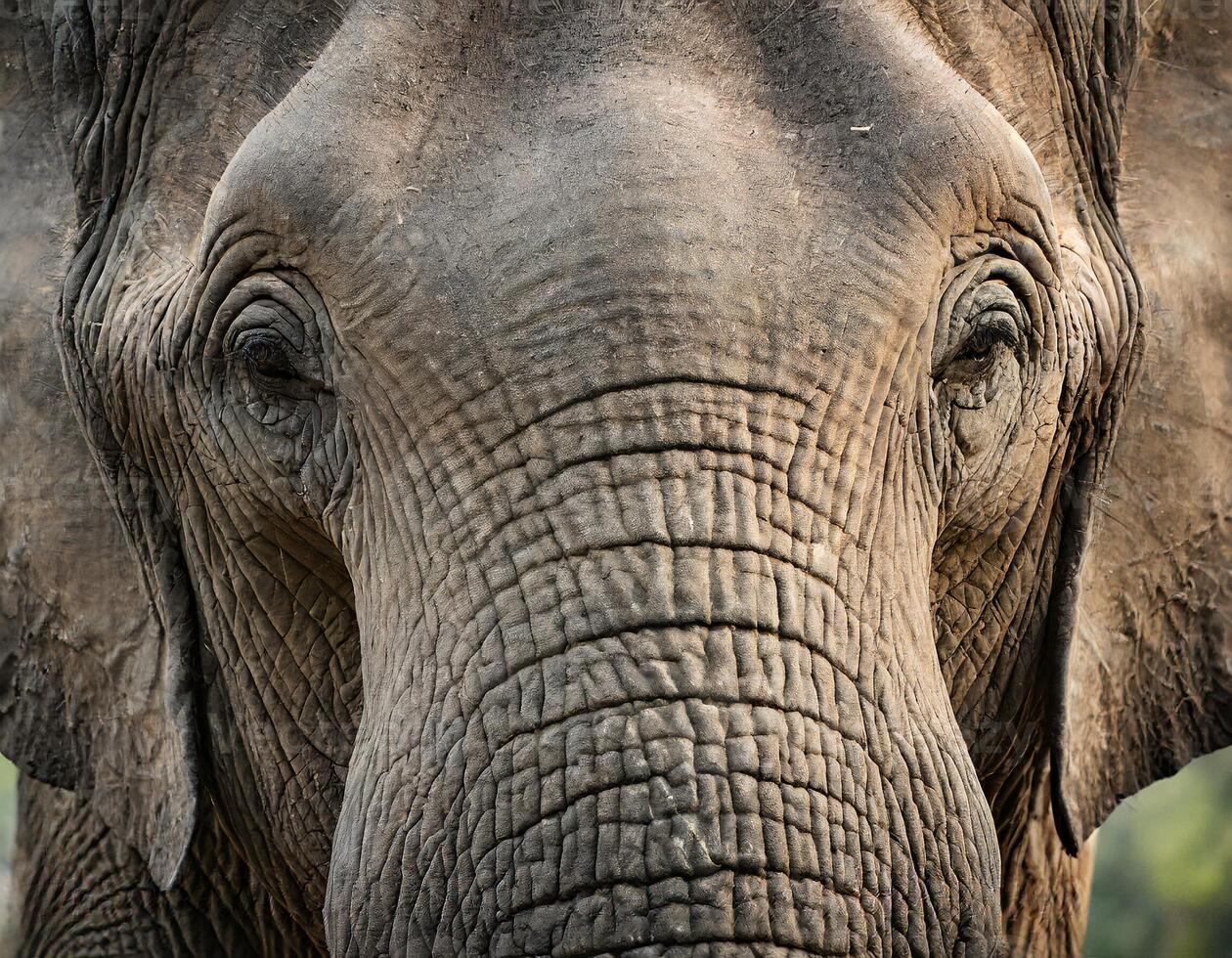 AI generated Close-up images of elephant photo