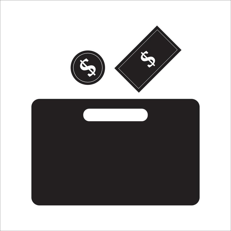 illustration of charity box icon vector design