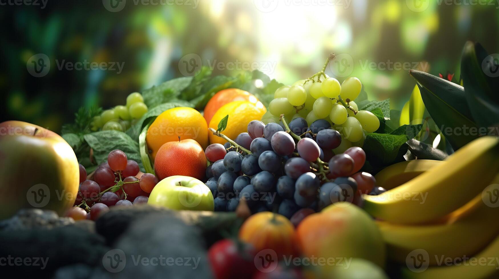 AI generated Beautiful fruit blurred background Generative AI photo