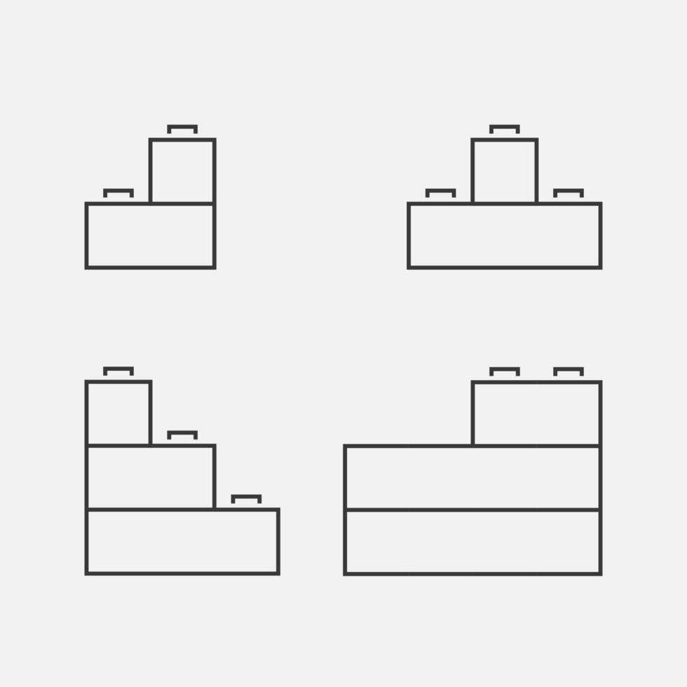 bloquear cubo juguete. construcción el plastico juego. rompecabezas torre. vector