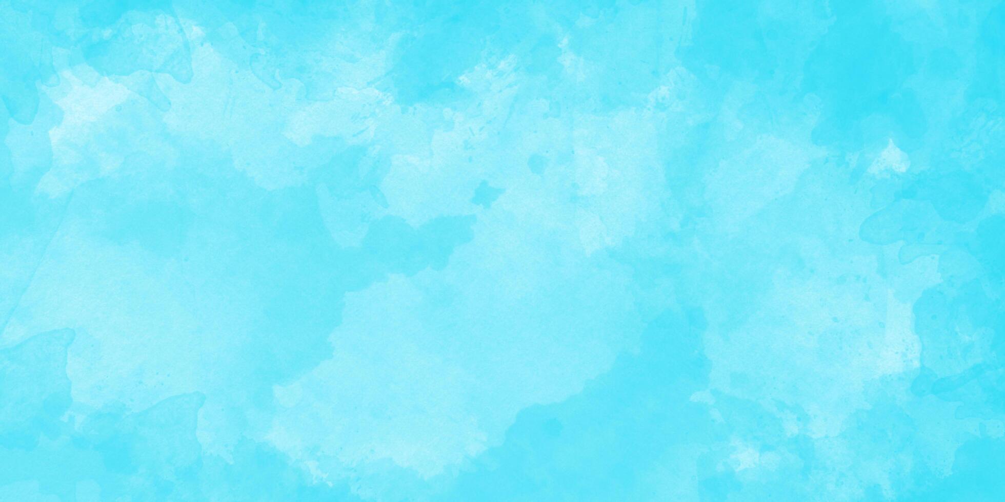 Abstract sky blue watercolor background with paint, Brush-painted blue watercolor background with watercolor splashes and stains for decoration and design. photo