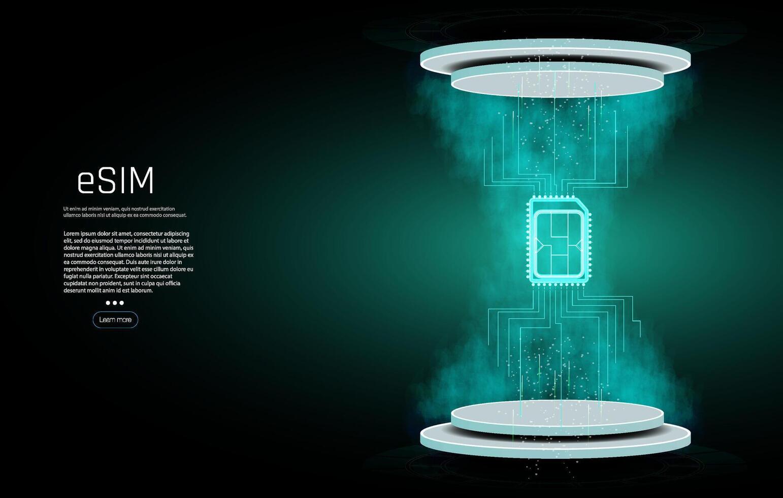 Embedded SIM concept. New mobile communication technology. Concept for mobile sim card technology and network. vector
