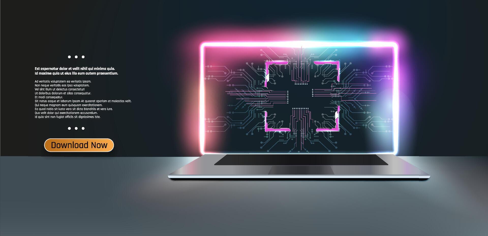 Ai chipset on circuit board in futuristic concept suitable for future technology Data science and big data technology. vector