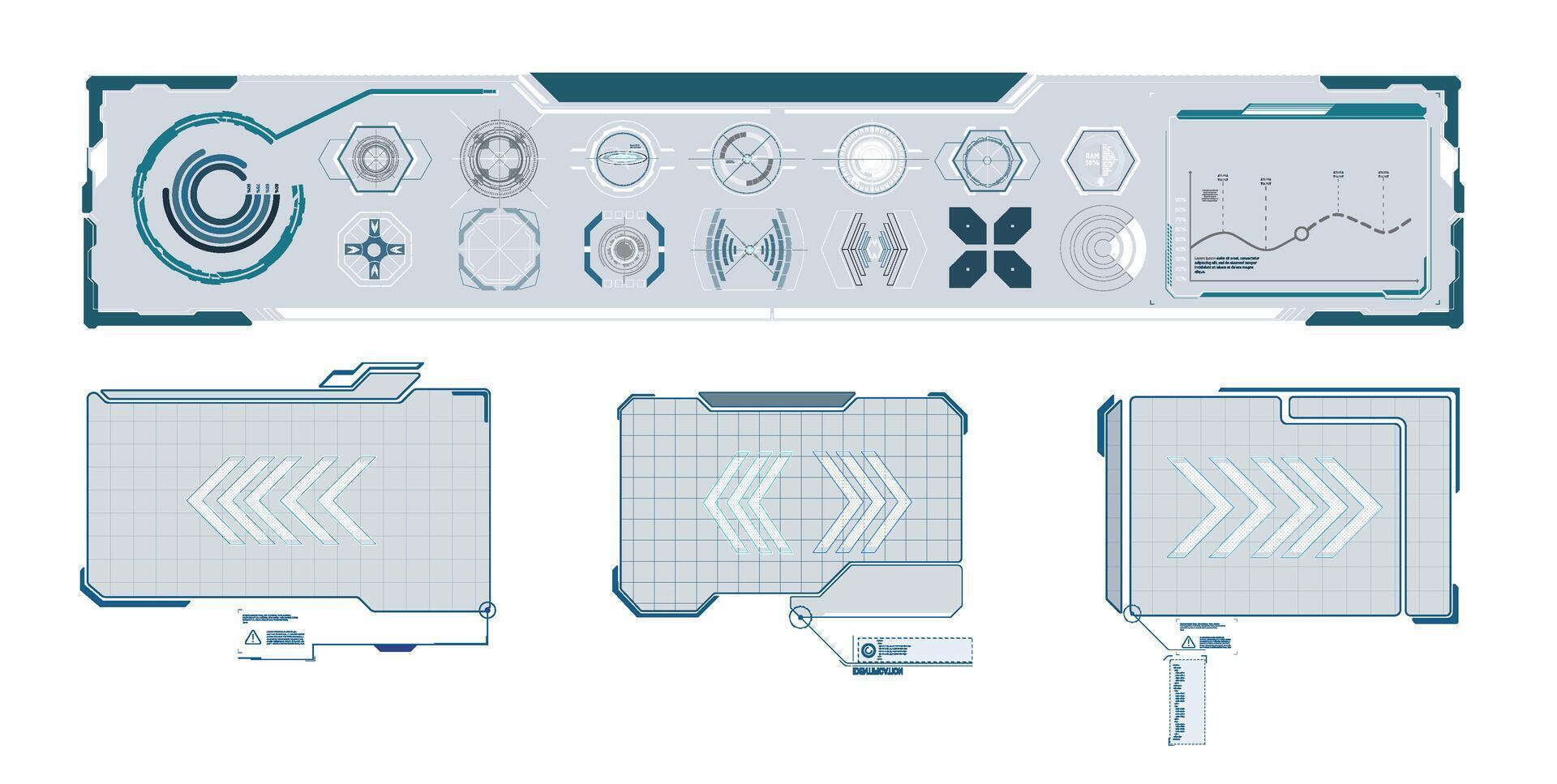 futurista vector hud interfaz pantalla diseño. digital rótulos títulos hud ui gui futurista usuario interfaz pantalla elementos colocar.