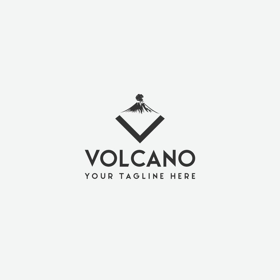 volcán montaña logo vector