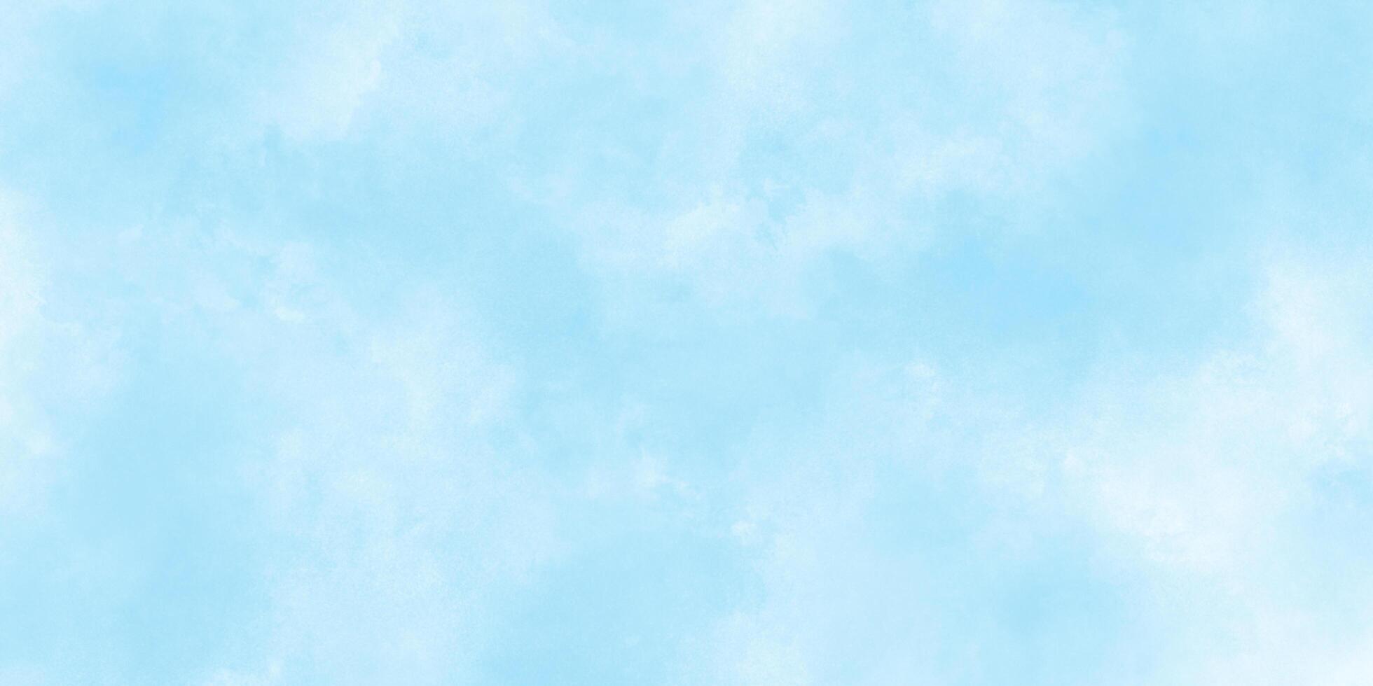 Abstract sky blue watercolor background with paint, Brush-painted blue watercolor background with watercolor splashes and stains for decoration and design. photo