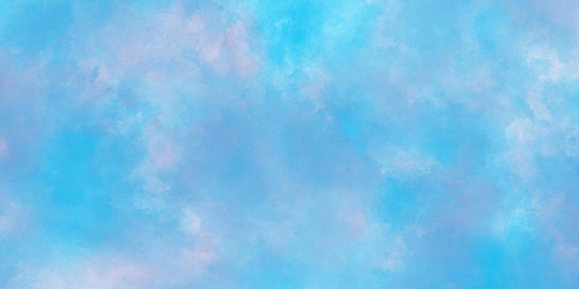 Beautiful and soft cloudy light blue clouds watercolor background, Blue shades gradient grunge texture, Abstract blue paper texture with clouds, blue aquarelle blurry natural clouds for presentation. photo