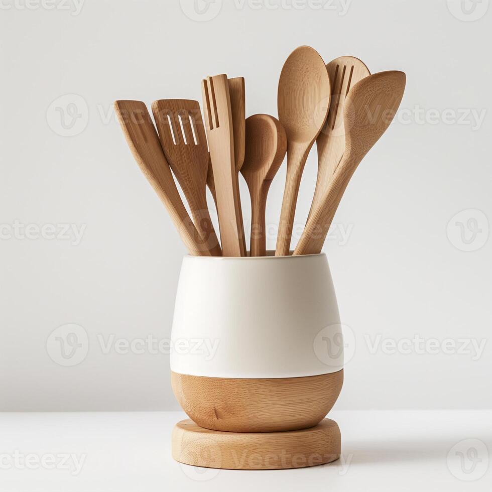AI generated Display a basic stand for kitchenware. minimal. Ai generated. photo
