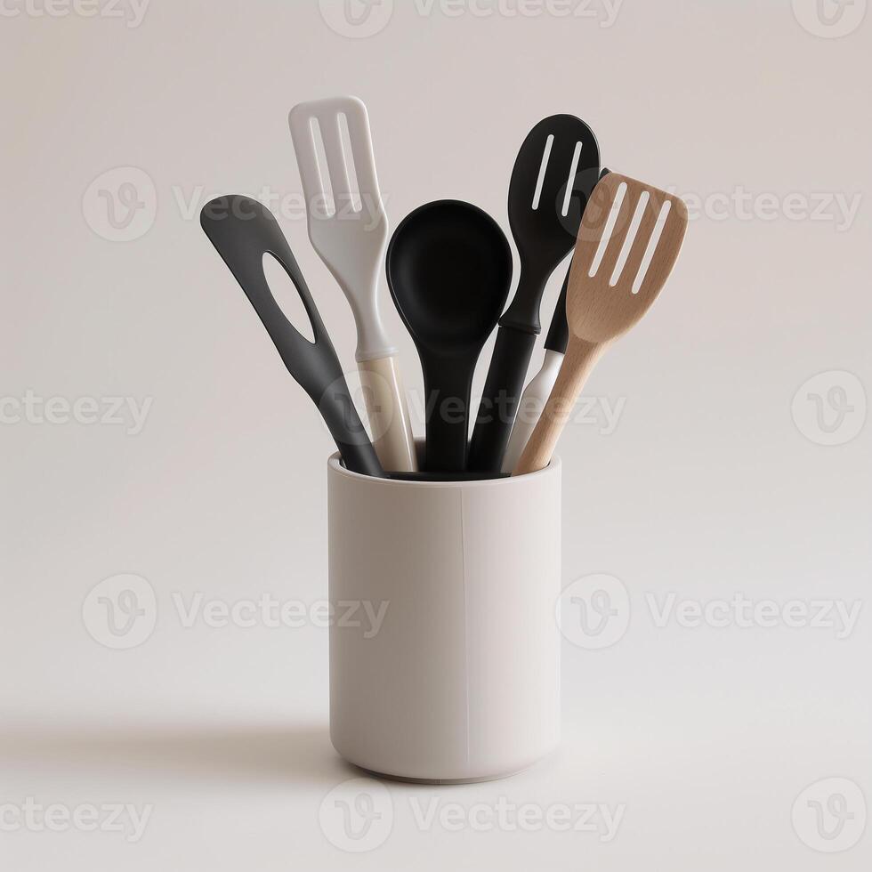 AI generated Display a basic stand for kitchenware. minimal. Ai generated. photo