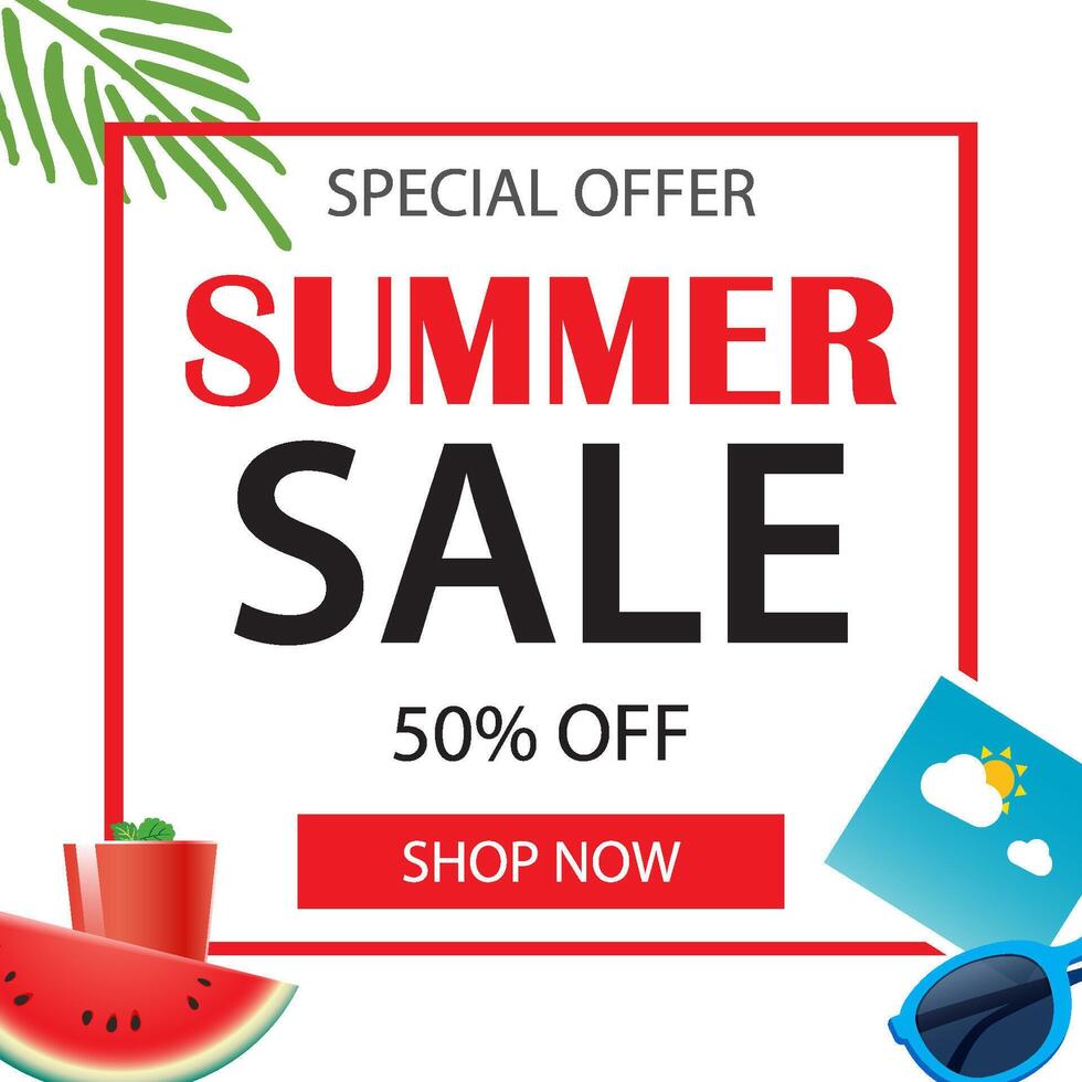 Summer sale banner vector