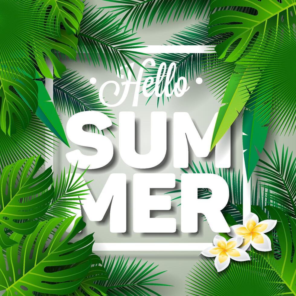 Hello summer banner vector