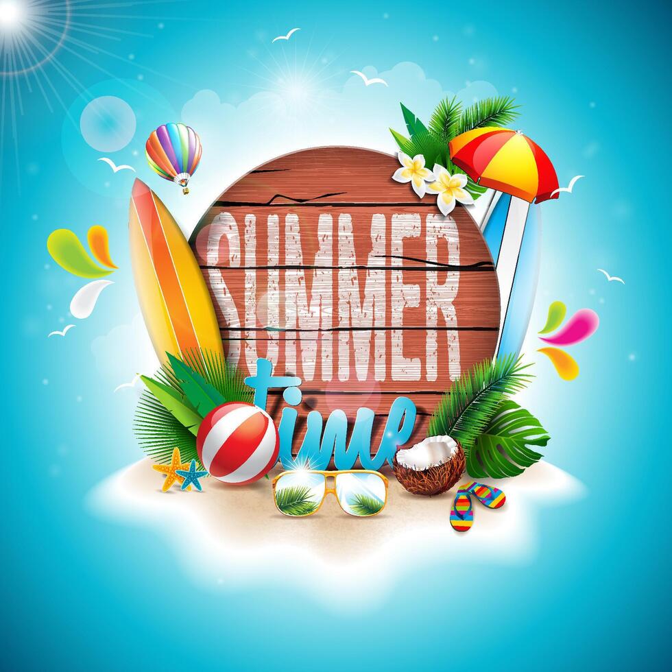 Hello summer banner vector