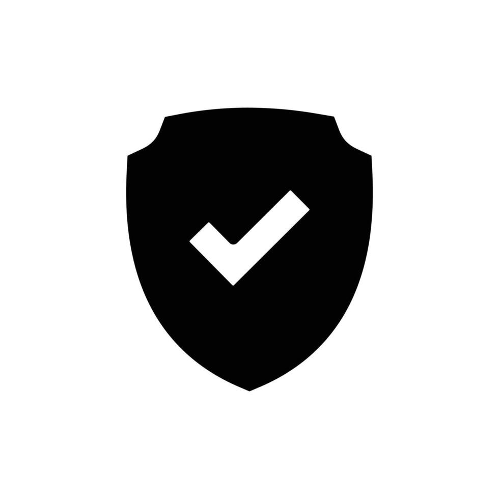 Shield and Check Mark Icon Vector