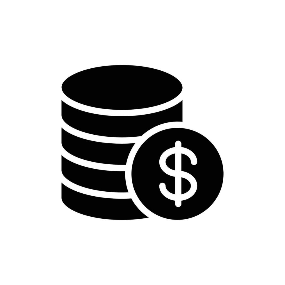 Coins and Dollar symbol icon. Money vector icon