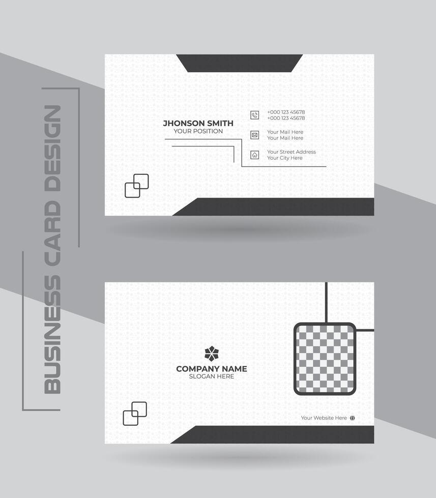 Simple and minimal black and white color corporate business or visiting card design. vector