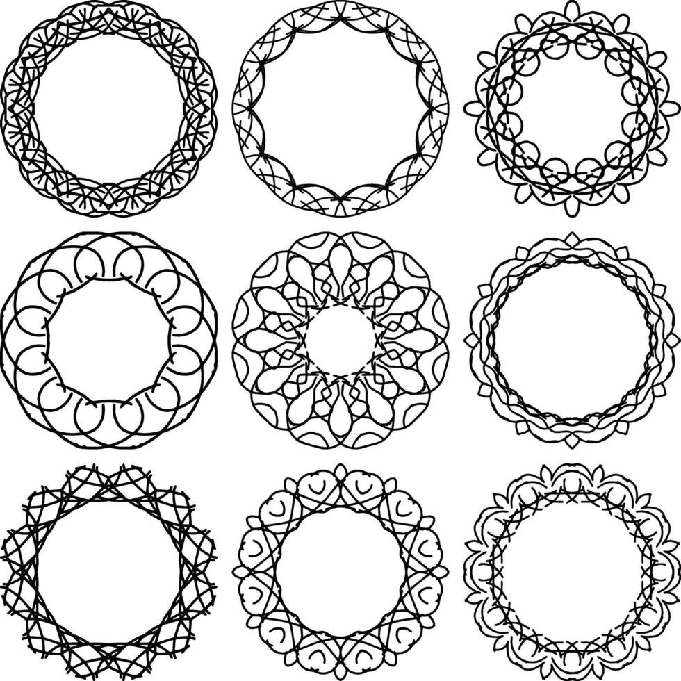 Frame Coloring page book Sketch border vector illustration