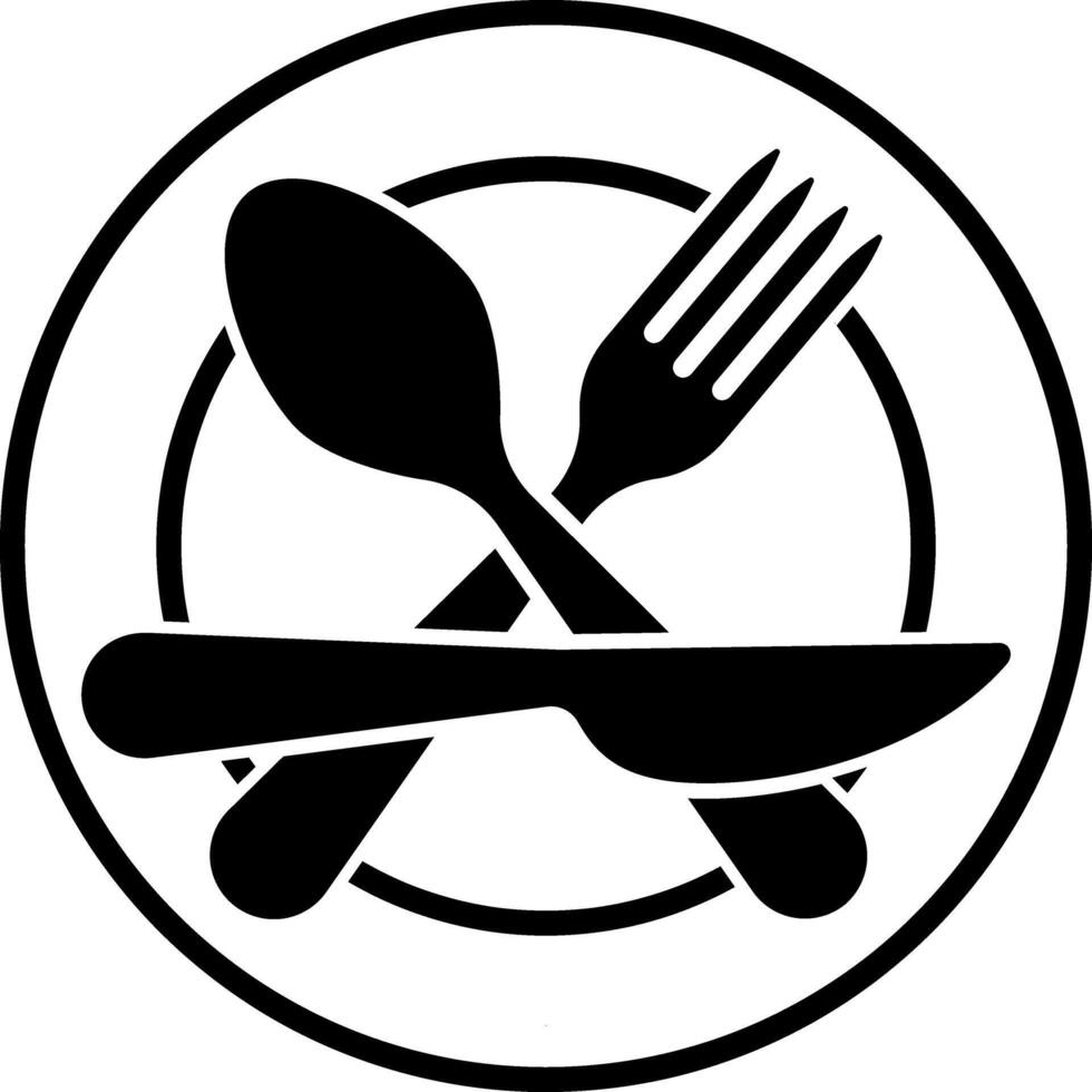 Stencil fork spoon knife icon Food clipart Vector illustration