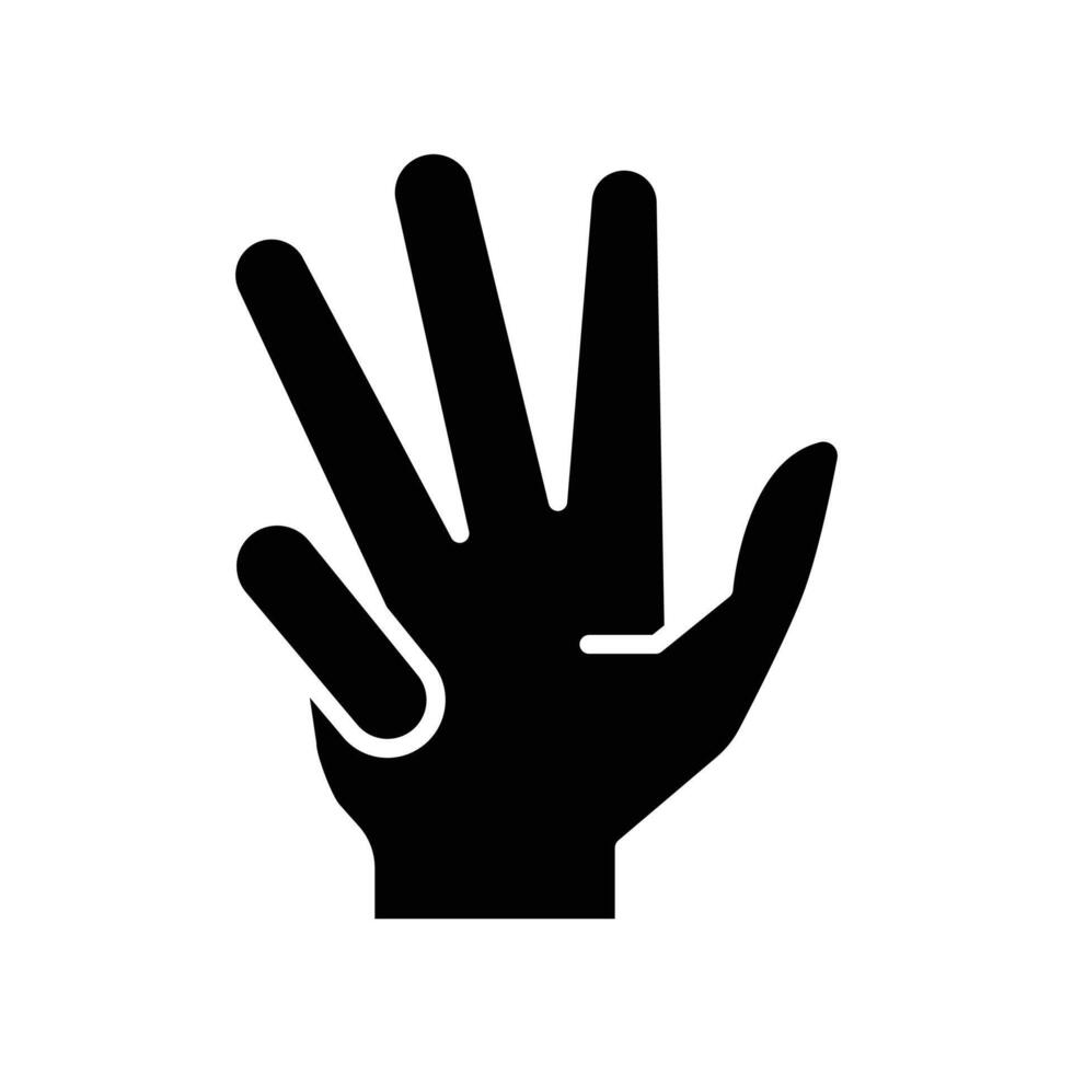 icono de la mano icono solido vector